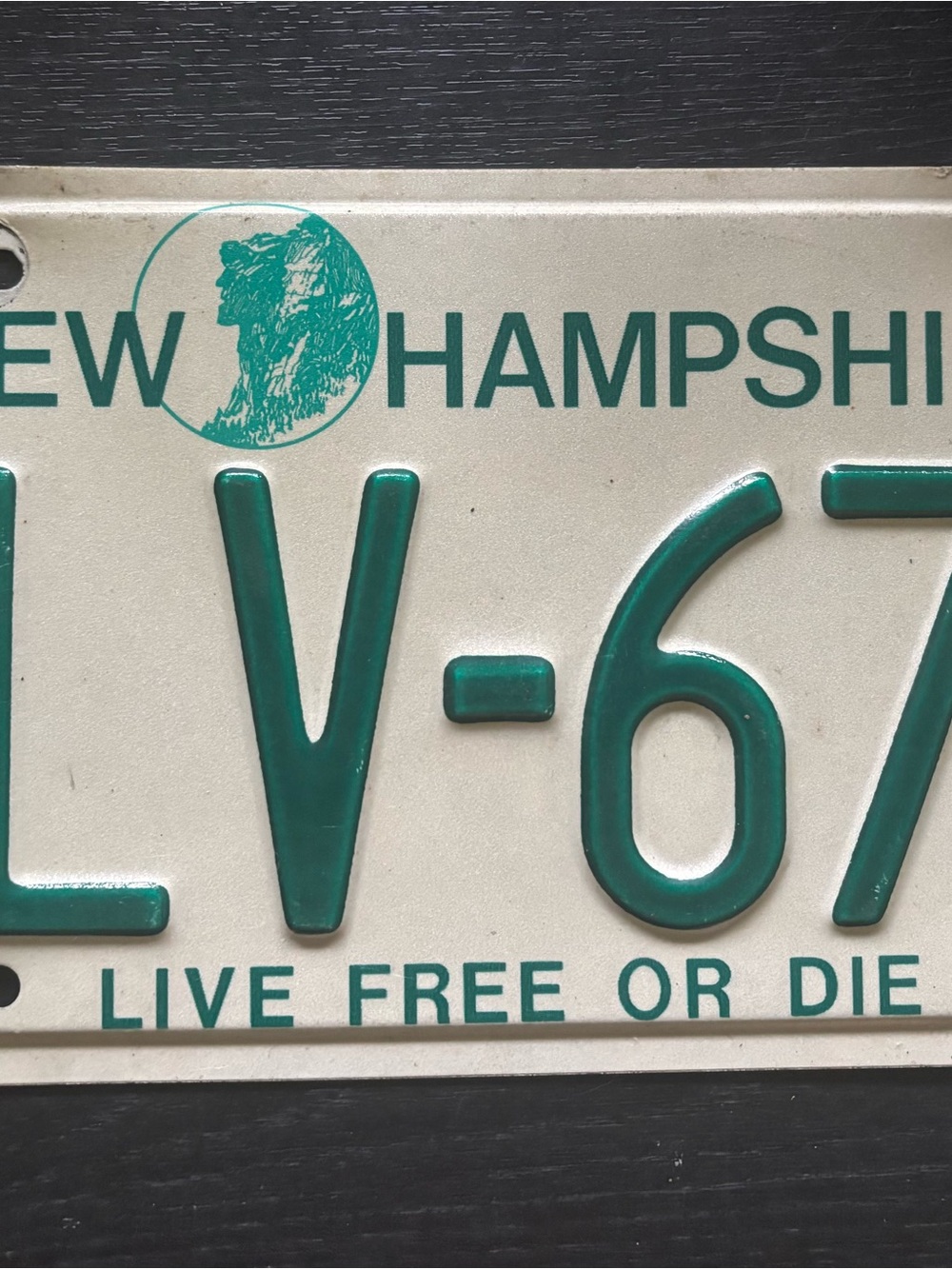 Green and Cream New Hampshire License Plate Wall Decor